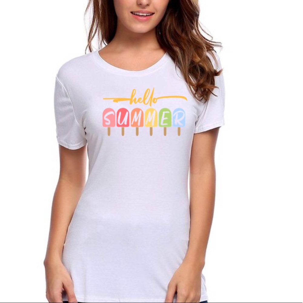 Hello summer vinyl T-shirt